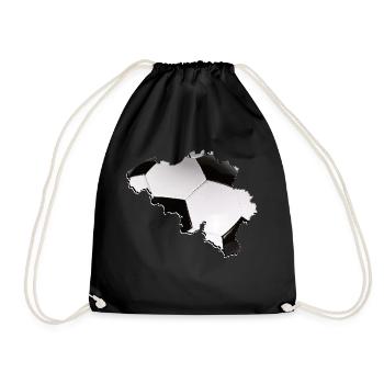 Belgium Map Frames Real Football - Drawstring Bag - black - Front