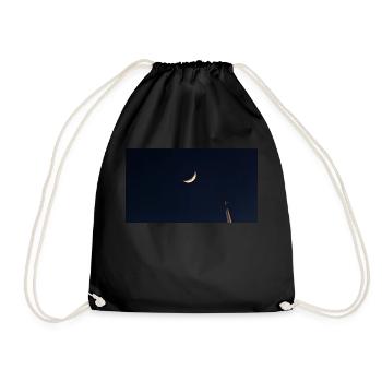 Der Mond und das Flugzeug - Turnbeutel - Schwarz - Vorne