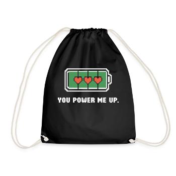 You power me up - Drawstring Bag - black - Front