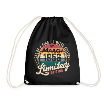 Cadeau d’anniversaire 69, né en mars 1956 - Sac de sport léger - noir - Devant