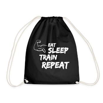 Eat Sleep Train Repeat - Drawstring Bag - black - Front