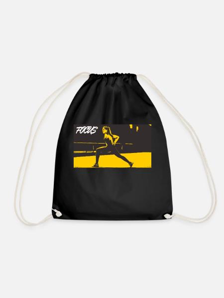 FOCUS_yellow - Drawstring Bag - black