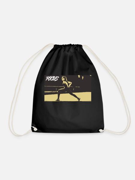 FOCUS_yellowgrey - Drawstring Bag - black