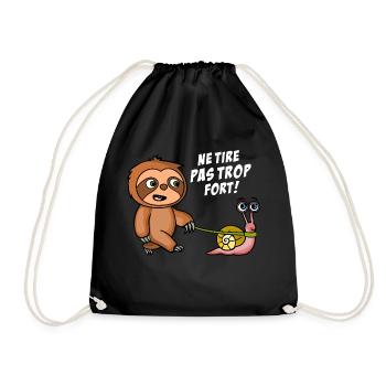 Ne tire pas trop fort. Chemises sombres - Sac de sport léger - noir - Devant