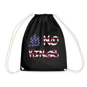 No Kings in America since 1776 Flagge USA - Turnbeutel - Schwarz - Vorne