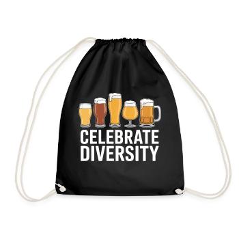Celebrate Diversity Homebrewing Brewmaster Beer - Drawstring Bag - black - Front