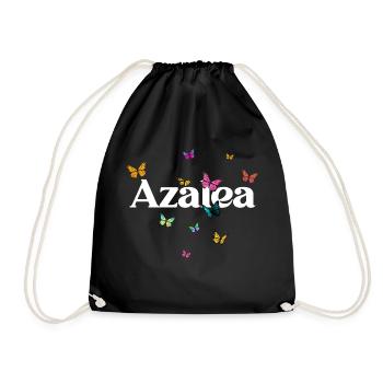 AZALEA - Beautiful girl name with butterflies - Drawstring Bag - black - Front