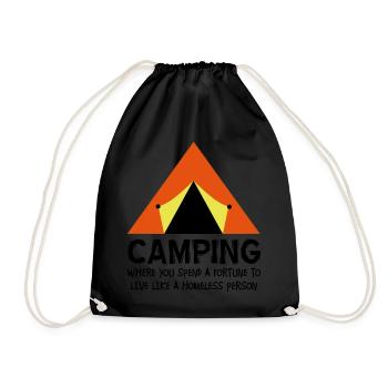 Camping - Drawstring Bag - black - Front
