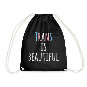 Trans is beautiful - LGBT Transgender CSD Trans - Drawstring Bag - black - Front