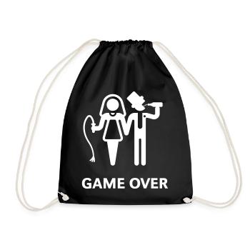 Game Over (Peitsche und Bier / JGA) - Turnbeutel - Schwarz - Vorne