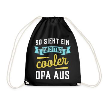 So sieht ein richtig cooler Opa aus - Turnbeutel - Schwarz - Vorne