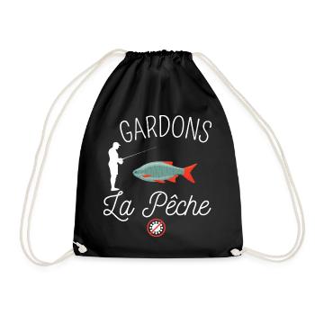 T shirt peche Gardons la pêche humour pêche cadeau - Sac de sport léger - noir - Devant