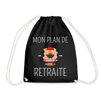 tee shirt retraite mon plan de retraite barbecue - Sac de sport léger - noir - Devant