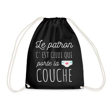 T shirt bébé le patron humour bébé cadeau. - Sac de sport léger - noir - Devant