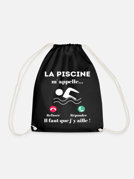 T shirt natation la piscine m'appelle cadeau drôle - Sac de sport léger - noir