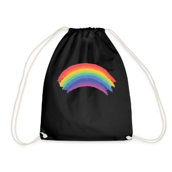 Awesome Rainbow Flag, LGBTQ Gay Lesbian Pride Gift - Drawstring Bag - black - Front