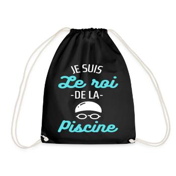 T shirt piscine roi de la piscine humour cadeau. - Sac de sport léger - noir - Devant