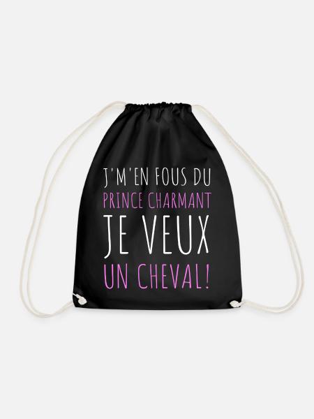 Je veux juste un cheval humour équitation cadeau - Sac de sport léger - noir