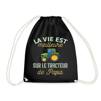 t shirt tracteur humour enfant bébé cadeau - Sac de sport léger - noir - Devant