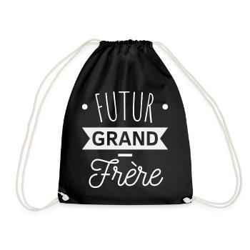 T shirt grand frère futur grand-frère cadeau - Sac de sport léger - noir - Devant