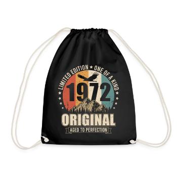 Cadeau d’anniversaire vintage original de 1972 - Sac de sport léger - noir - Devant