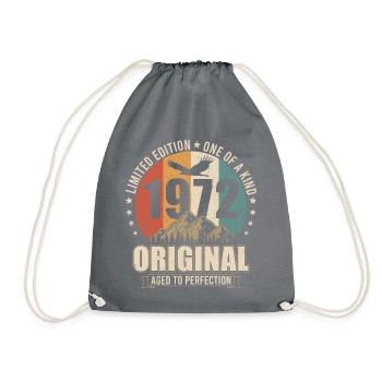 1972 Original Vintage Jahrgang Geburtstag Geschenk - Turnbeutel - Grau - Vorne