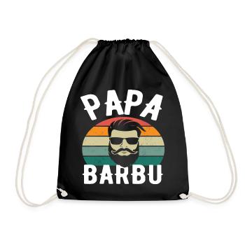 Papa barbu cadeau fête des pères avec barbe - Sac de sport léger - noir - Devant
