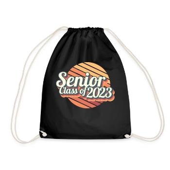 Senior Class Of 2023 Retro Graduation Party Geschenk - Turnbeutel - Schwarz - Vorne
