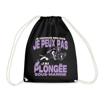 Je peux pas j'ai plongée sous-marine. - Sac de sport léger - noir - Devant