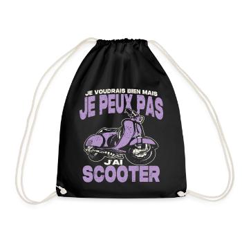 Je peux pas j'ai scooter. - Sac de sport léger - noir - Devant