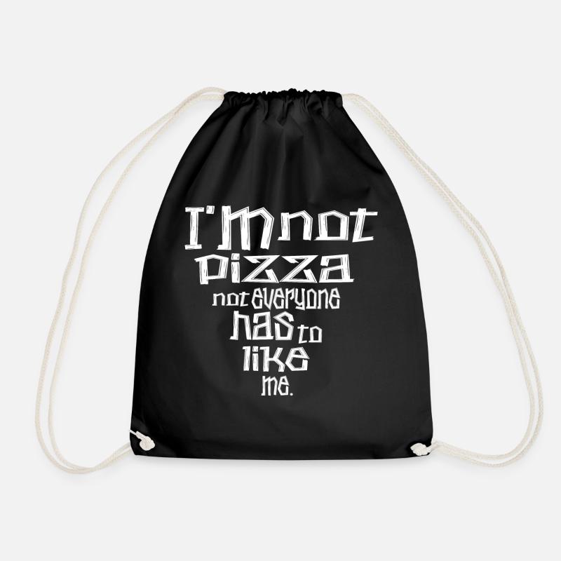 I'm not pizza - Drawstring Bag - black
