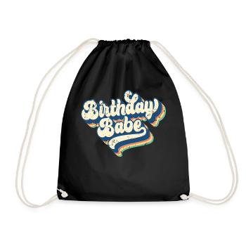 Birthday Babe Matching Group Birthday Party Gift - Drawstring Bag - black - Front