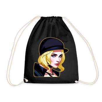 Fille blonde dans un style steampunk cool - Sac de sport léger - noir - Devant