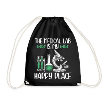 Medizinische Laboranten | Labor Chemie Geschenke - Turnbeutel - Schwarz - Vorne
