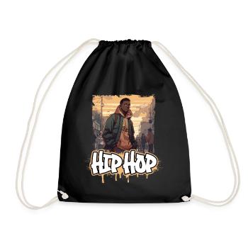 Rap & Hip Hop Music Album Cover 2 - Anime Shirt - Drawstring Bag - black - Front