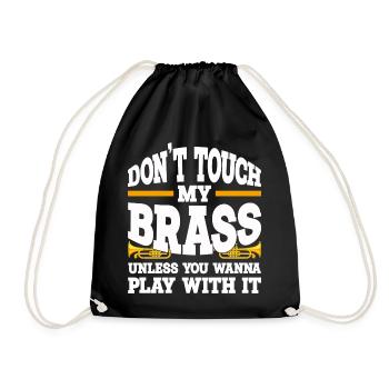 Mellophon Musikinstrument | Blaskapelle Geschenke - Turnbeutel - Schwarz - Vorne