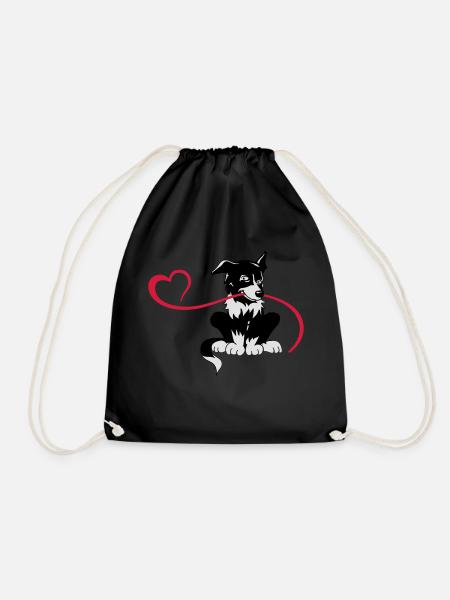 Bordercollie Love - Turnbeutel - Schwarz