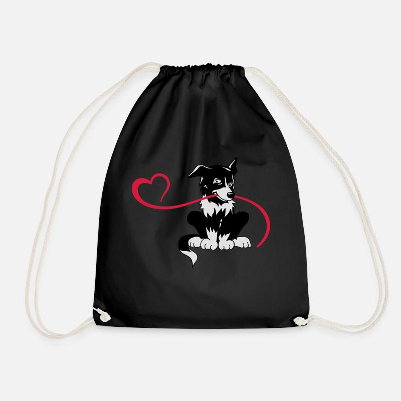 Bordercollie Love - Turnbeutel - Schwarz