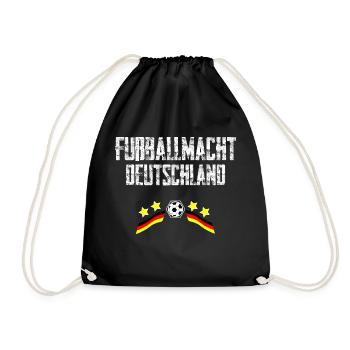 Deutschland, Fußballmacht, Fußball, Sport, Vintage - Turnbeutel - Schwarz - Vorne