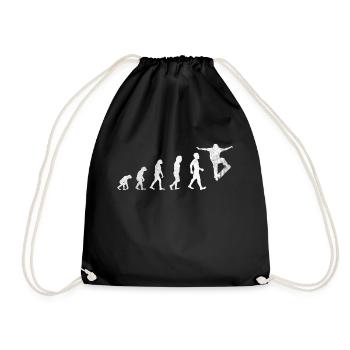 Skateboarder Skater Longboard Geschenk Evolution - Turnbeutel - Schwarz - Vorne
