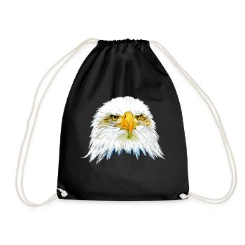 gxp eagle bald eagle vector art - Drawstring Bag - black - Front