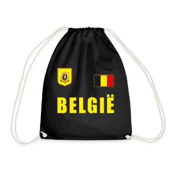 Belgien Fussball T-Shirt Trikot Fanshirt Fans - Turnbeutel - Schwarz - Vorne