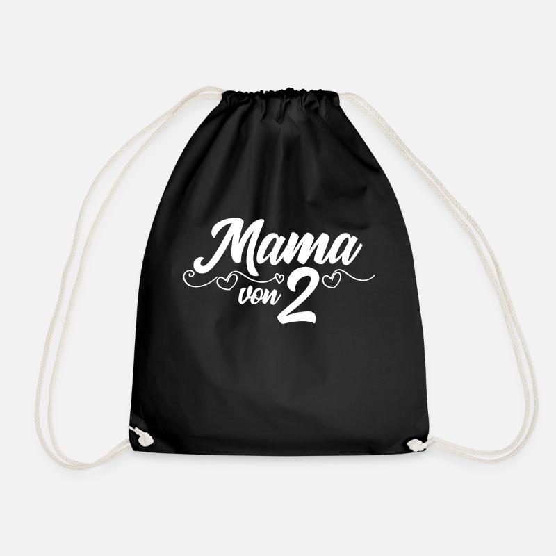 Mama von Zwei - Zwillingsmama - Turnbeutel - Schwarz