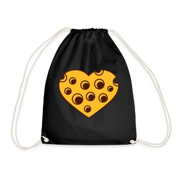 forme loecher j'aime amour coeur kaese gauda comique c - Sac de sport léger - noir - Devant