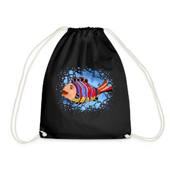 poisson - Sac de sport léger - noir - Devant