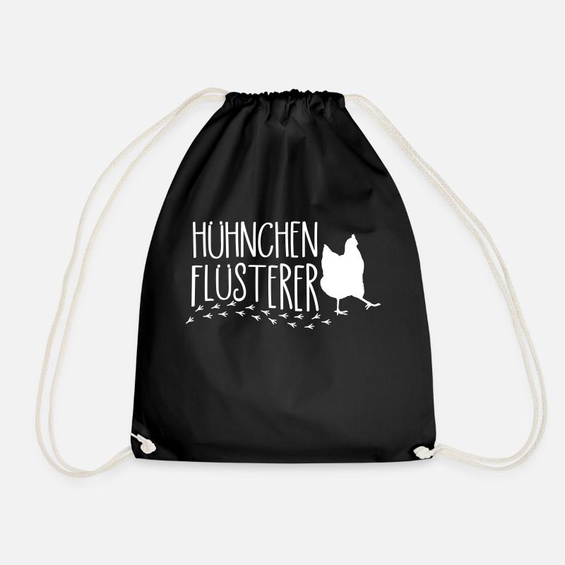 Lustiger Huhn Spruch Hühnchen Flüsterer - Turnbeutel - Schwarz