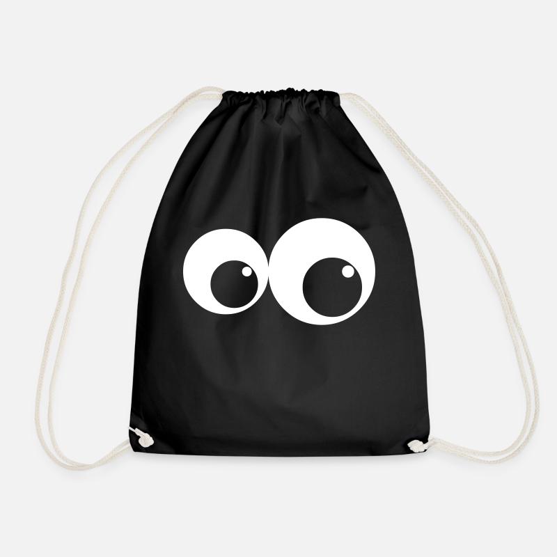 Eyes - Drawstring Bag - black