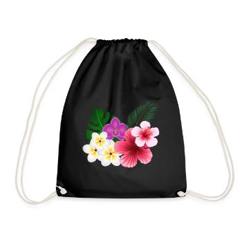 Fleurs tropicales et fleurs - Sac de sport léger - noir - Devant