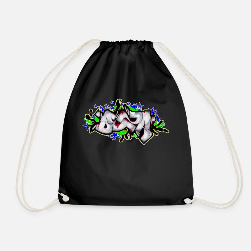 Graffiti - Drawstring Bag - black