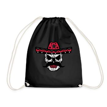tete de mort chapeau mexicain crane 58 - Sac de sport léger - noir - Devant
